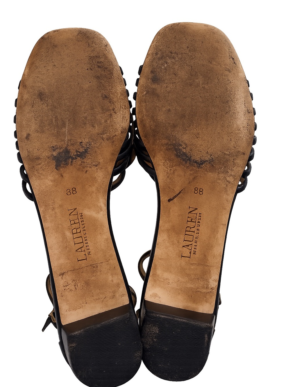Lauren Ralph Lauren Black Leather Strappy Sandals – Women’s Size 8B - Picture 7 of 7